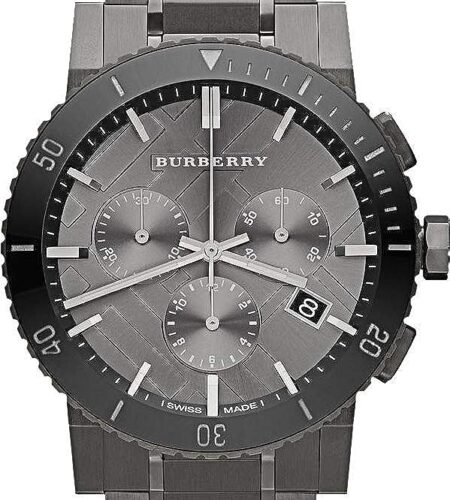 Swiss Rare Ceramic Gunmetal Black Darkgray Date Dial 42mm Men Chronograph Stainless Steel Wrist Watch The City BU9381